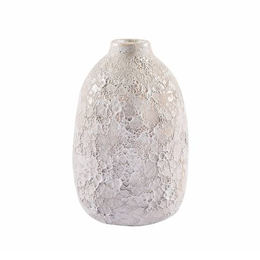 اكسسوار فازة بيضاء منقوشة 14*20 سم 