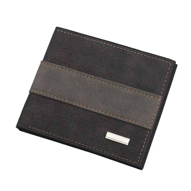 الرجال محفظة المرقعة بولي Leather الجلود حامل بطاقة صغيرة قصيرة محافظ رجل محفظة حافظة بطاقات عادية القياسية المحفظة