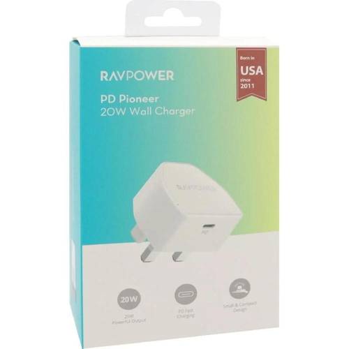 رأس جداري RAVPOWER  منفذ Type C بقوة 20W