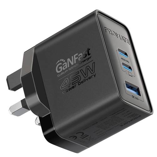 راس جداري 45W اسود 2 TC-1USB PROMATE