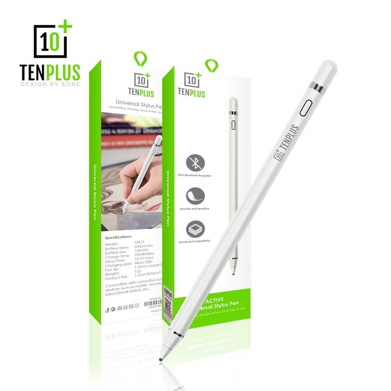 قلم ايباد أبيض TEN PLUS لجميع الجوالات والتابلت التي تعمل باللمس