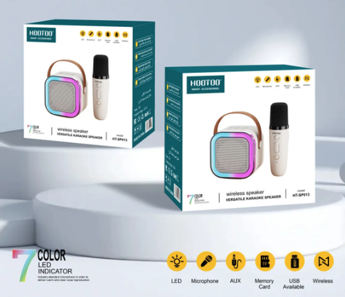 HooToo Karaoke speaker with microphone and mini speaker. Bluetooth speaker with changing lights. Speaker.