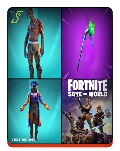 شراء حساب فورت نايت Travis Scott - Minty Axe - ASTRO JACK - OLD PVE [وصول كامل]
