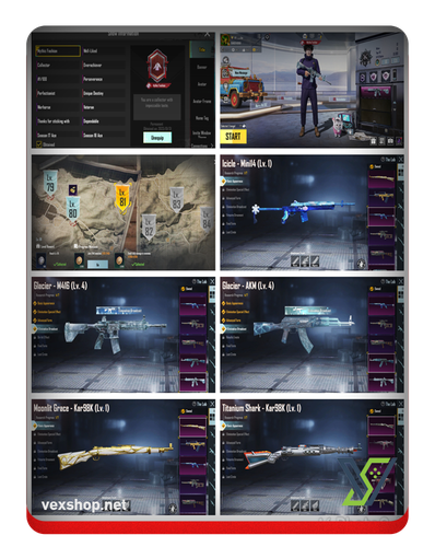 شراء حساب ببجي موبايل 246 سكن M416 GLACIER (ICE) - AKM GLACIER (ICE) [وصول كامل] 
