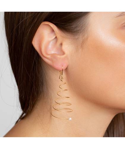 NEVE spiral earrings (4 mm ø pearls)
