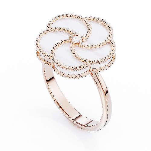BLOOMY RING MOTHER OF PEARL/DIAMOND