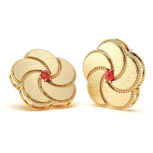 BLOOMY EARRINGS FULL DIAMONDS/SAPPHIRE