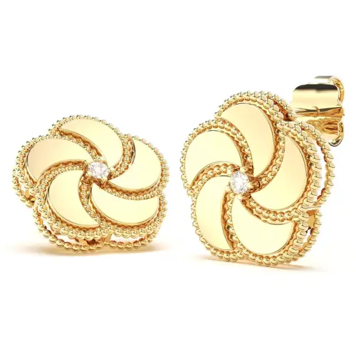 BLOOMY EARRINGS WITH DIAMONDS
