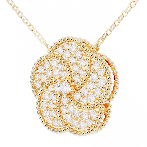 BLOOMY NECKLACE WITH DIAMONDS