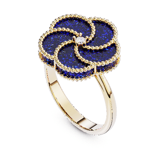 BLOOMY RING LAPIS/DIAMOND 