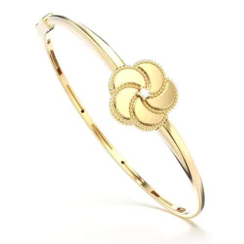 BLOOMY BANGLE WITH DIAMOND
