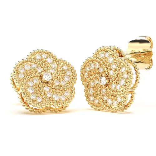 BLOOMY EARRINGS WITH DIAMONDS