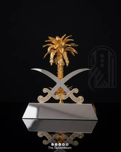 مجسم النخلة والسيفين الذهبي الفاخر
