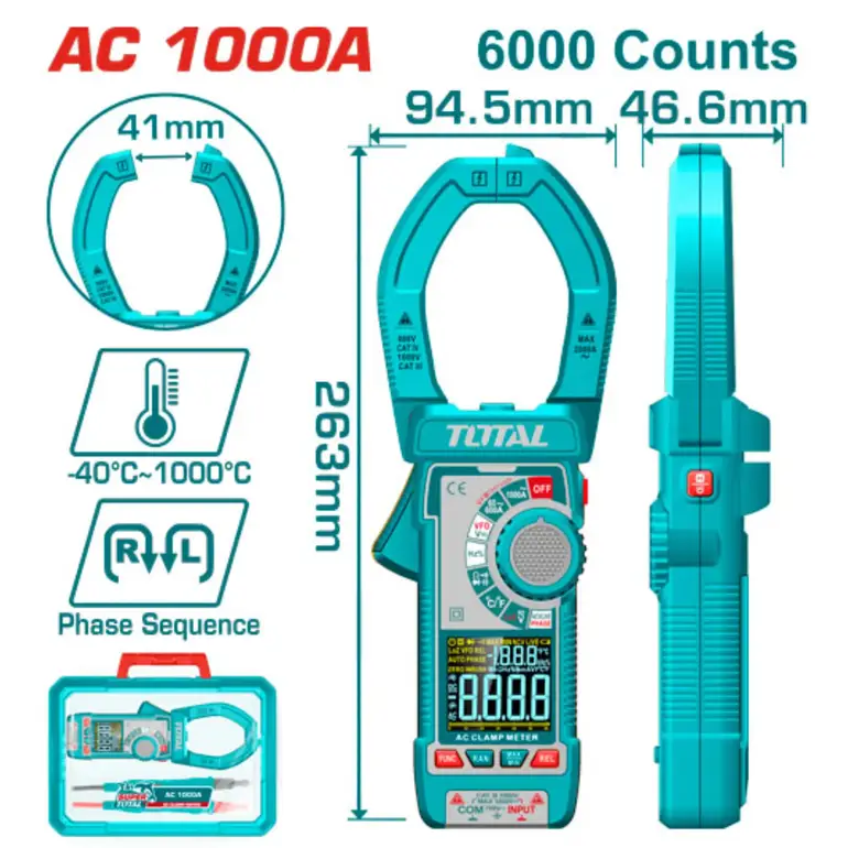 كلامب ميتر ديجيتال AC 1000A     TMT7610001 توتال 