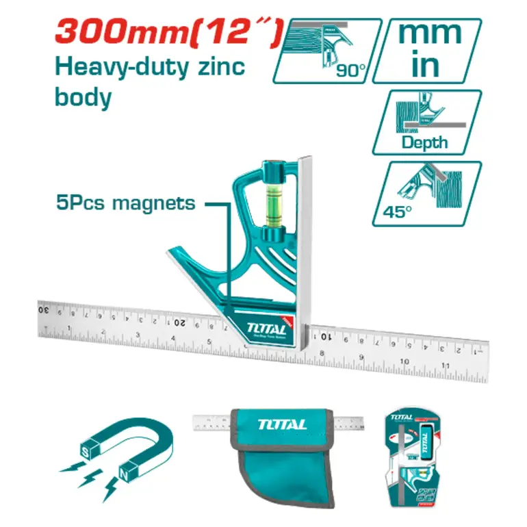 زاوية علام متحرك قائم 300mm     TMT653005 توتال 