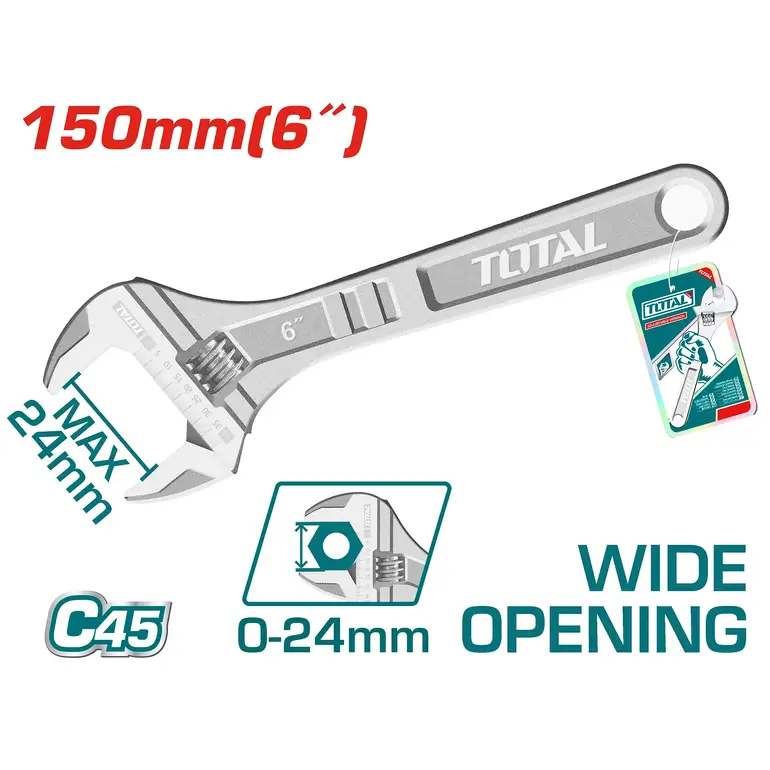 مفتاح اسبانة يد كروم 6"     THT101063 توتال 