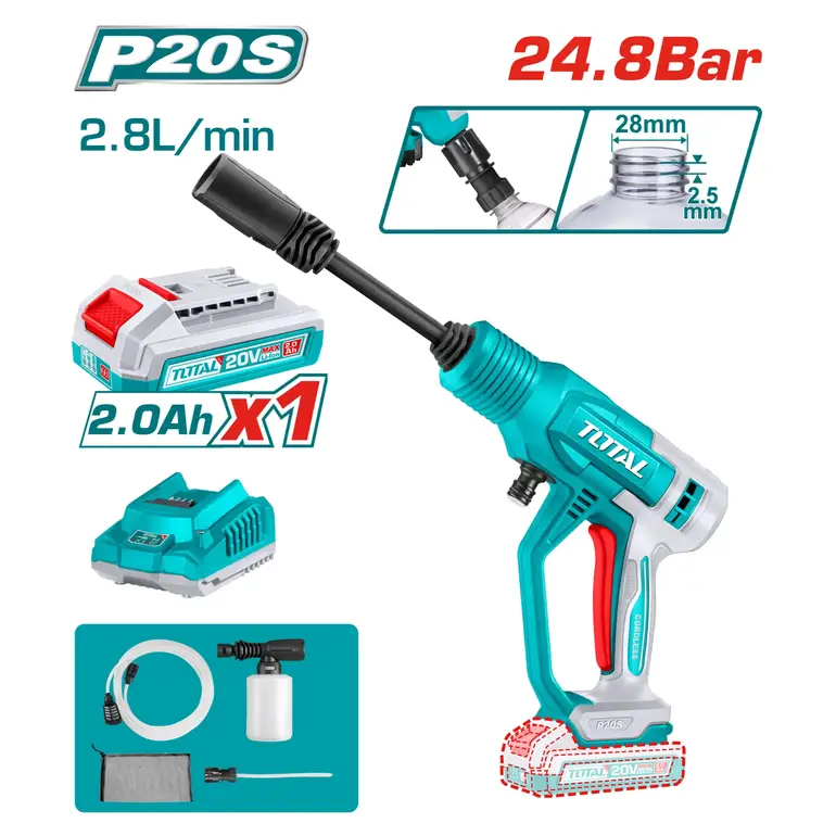 مسدس غسيل بطارية 20V 24.8BAR بطارية واحدة و شاحن   TPWLI20362 توتال 