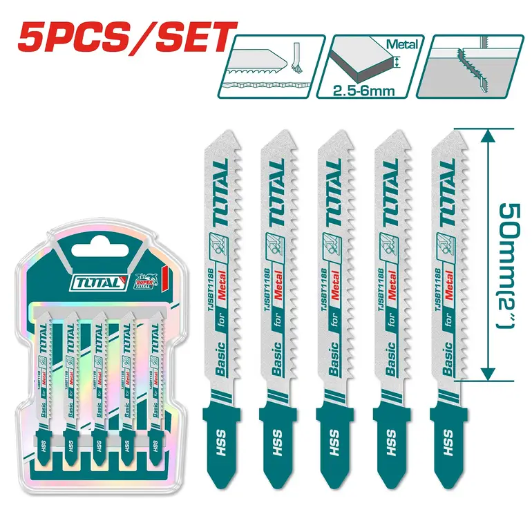 طقم ريش منشار اركت 76mm 5PCS/SET  حديد  TJSBT118B توتال 