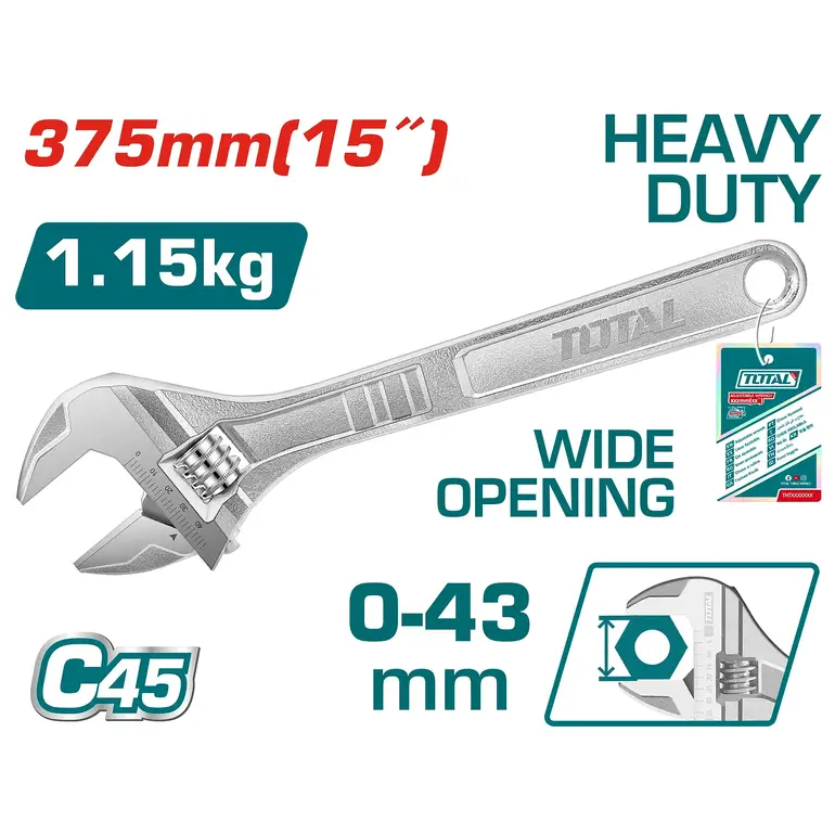 مفتاح اسبانة يد كروم 15"     THT1010153 توتال 