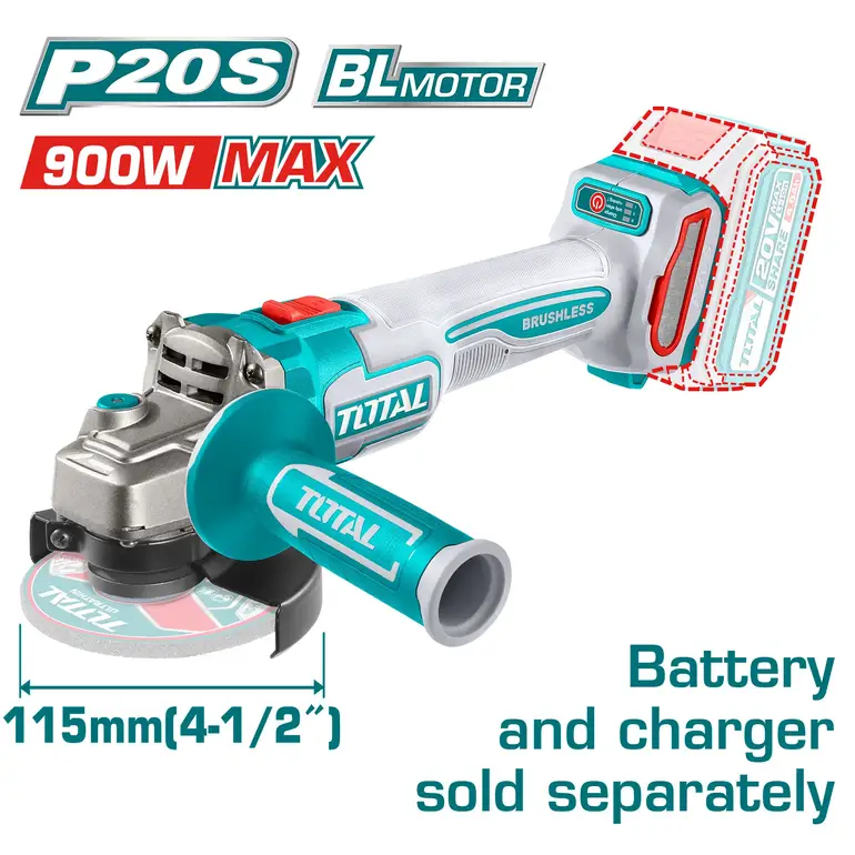 صاروخ بطارية 20V 4-1/2" بدون بطارية و شاحن  (المنتج يباع بدون بطارية وشاحن ) TAGLI21154 توتال 