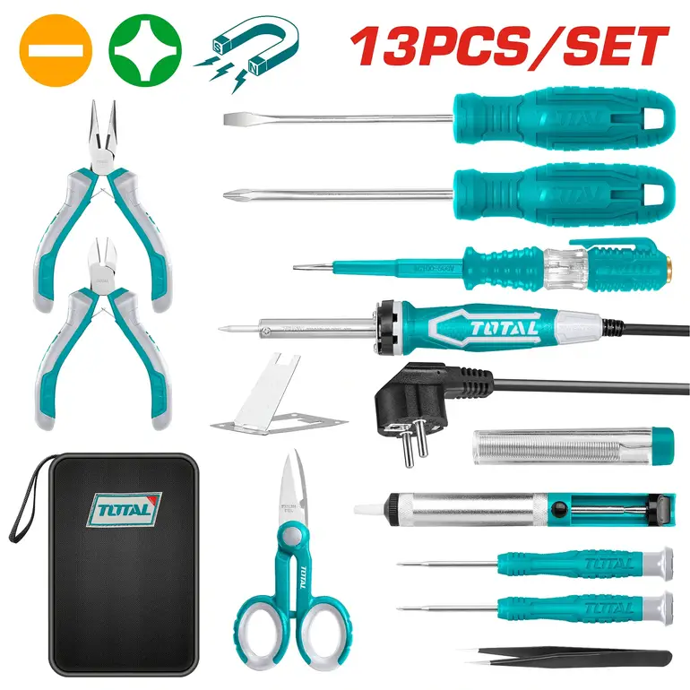 طقم عدة الكتروني شنطة قماش  13PCS/SET    TKTTSK0132 توتال 
