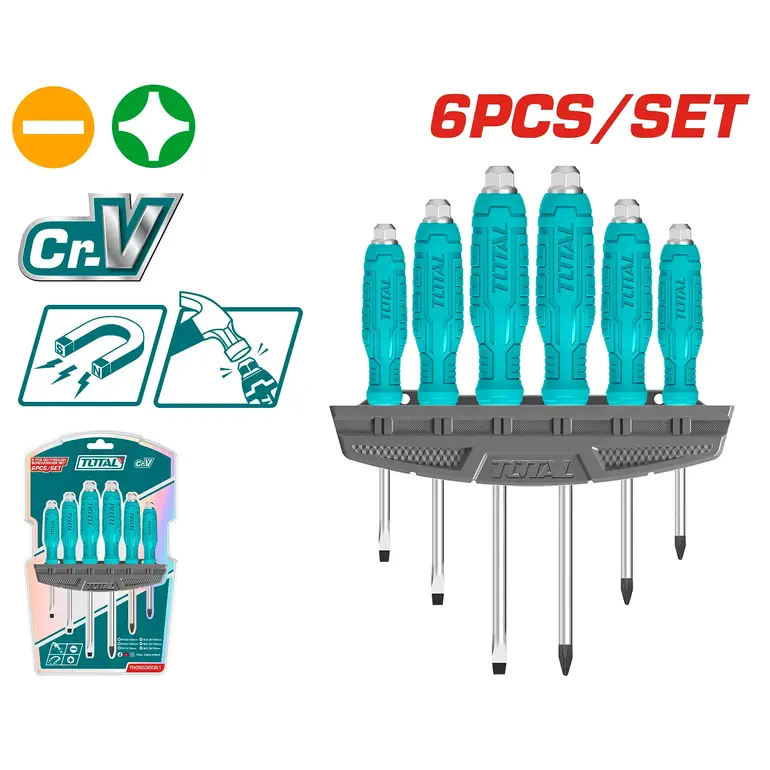 طقم مفكات براغي  6PCS/SET عادي / مصالب   THGSS35061 توتال 