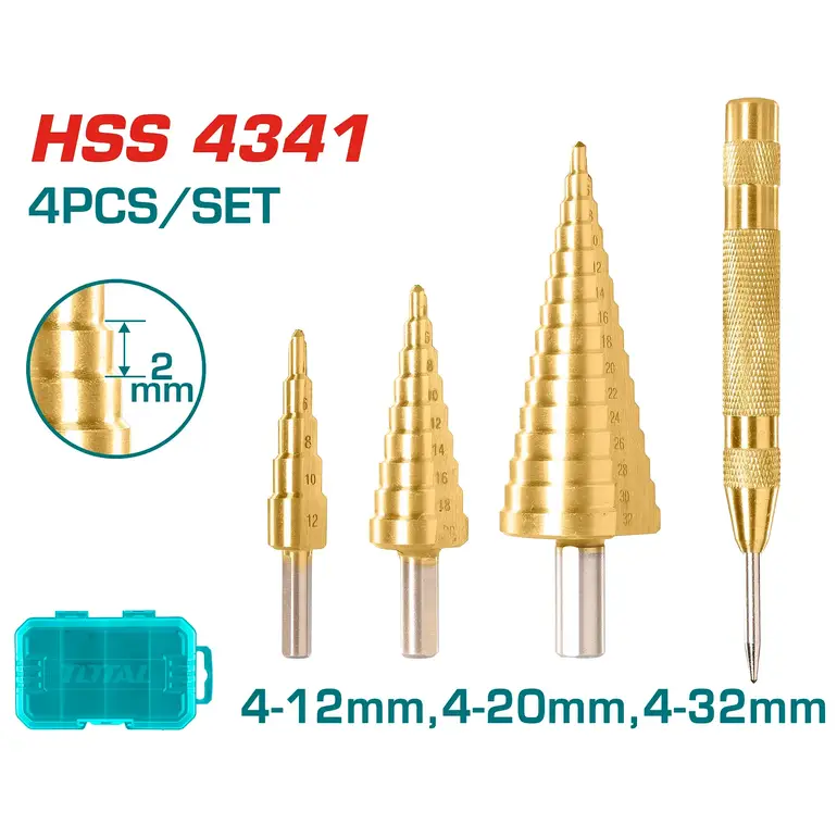 طقم ريشة ثقب هرمية    4PCS  TACSD2041 توتال 