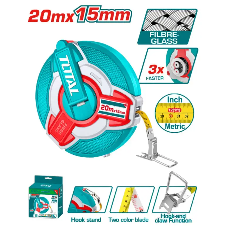 متر فيبر دائري 20mx12.5mm     TMTF18206 توتال 