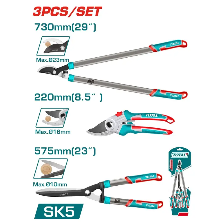 طقم مقص اغصان متنوع  3PCS/SET    THT1576033 توتال 