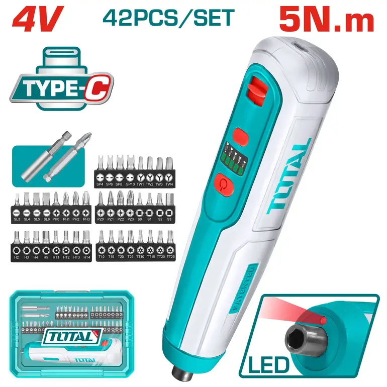 مفك شد على بطارية 4V 42PCS/SET    TSDLI0406 توتال 