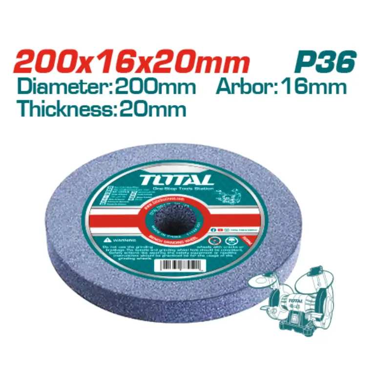 حجر ماكينة جلخ طاولة 200X16X20mm  P36   TAC2008016 توتال 