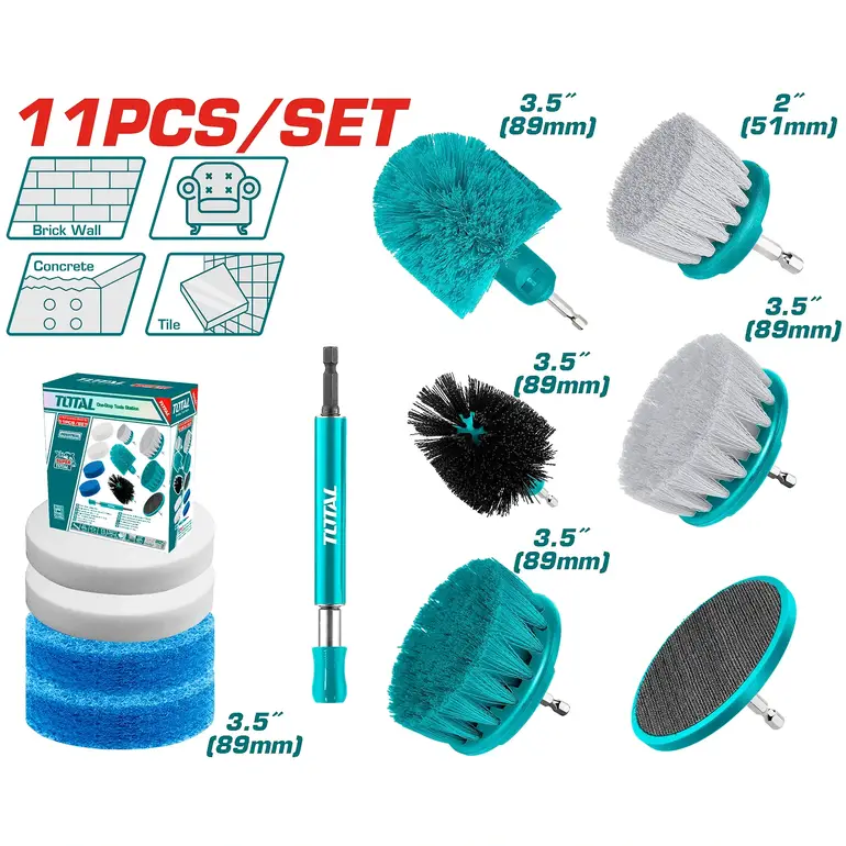 طقم فراشي تنظيف  11PCS/SET    TACB1101 توتال 