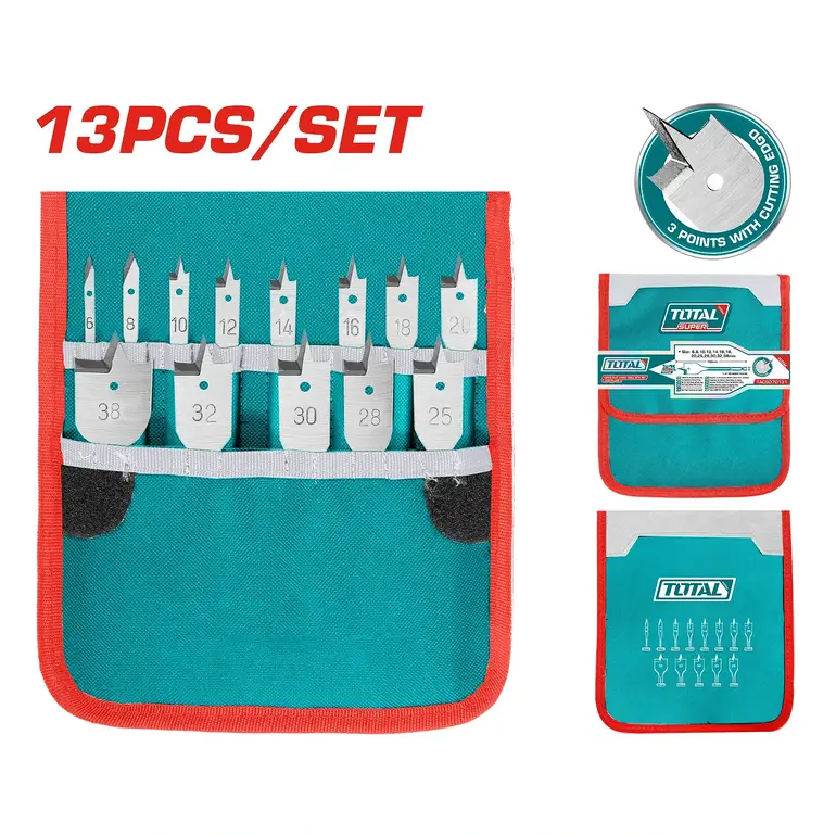 طقم ريش خشب  13PCS/SET شنطة قماش    TACSD70131 توتال 