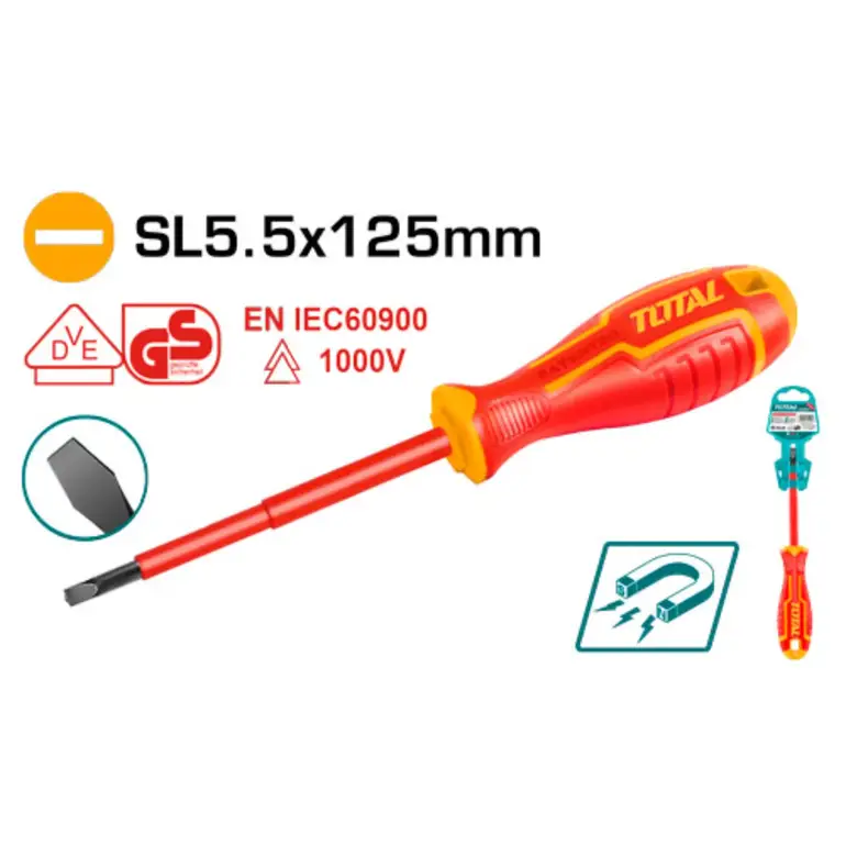 مفك براغي معزول SL5X100mm  عادي   THTIS5125 توتال 