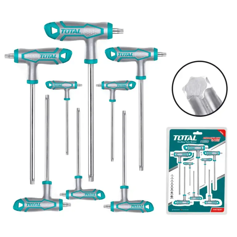 طقم  مفاتيح النكي T نجمة على كرت  8PCS/SET    THHW8083 توتال 