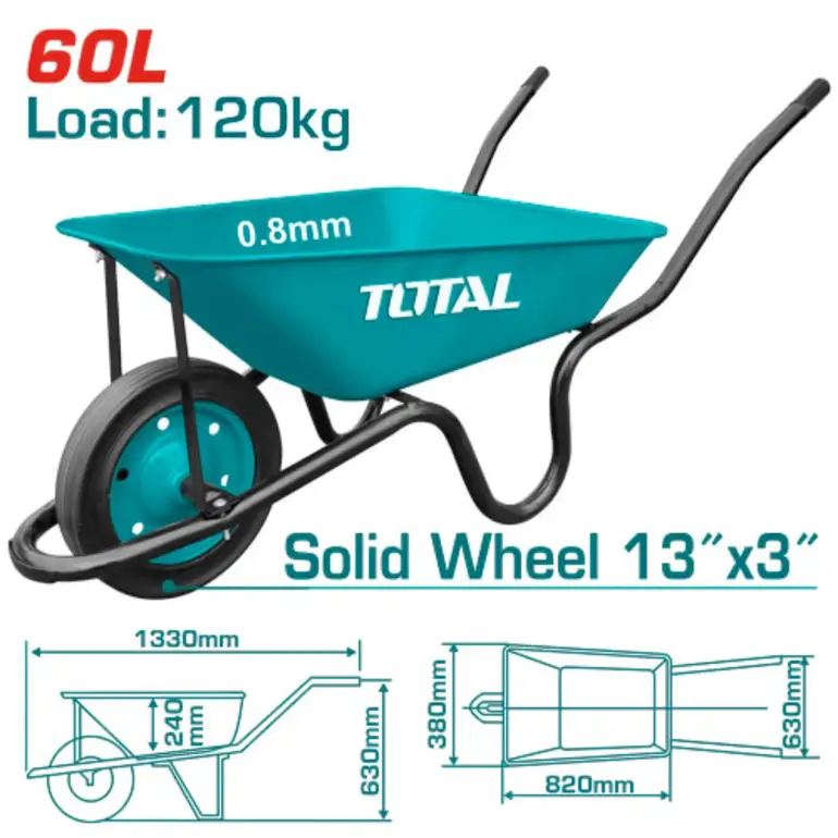 عربية زراعية كفر صب مع رومان 60L-120Kg     THTWB380008 توتال 