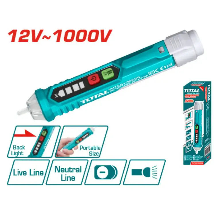 فاحص جهد الكهرباء 12V~1000V     THT29100026 توتال 
