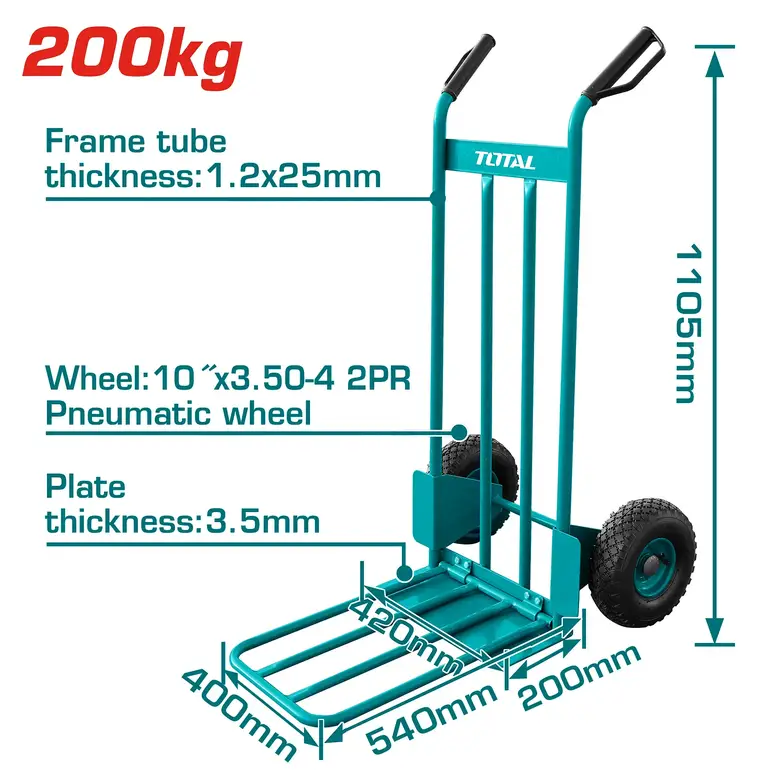 عربية تحميل 200Kg قاعدة متحركة  2كفرات   THTHT20771 توتال 