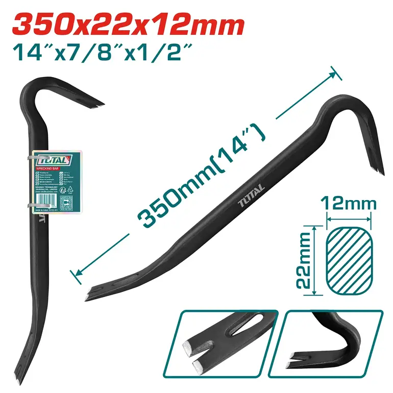 عتلة حديد عريض 35cm     THT431142 توتال 