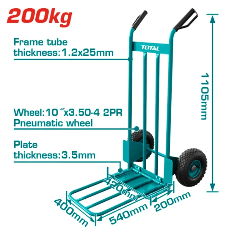 عربية تحميل 200Kg قاعدة متحركة  2كفرات   THTHT20771 توتال 