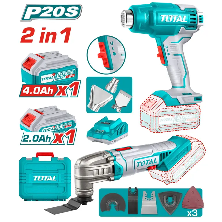 صاروخ ديكور متعدد الاستخدامات مع سيشوار 20V 2-IN-1    TOSLI230705 توتال 