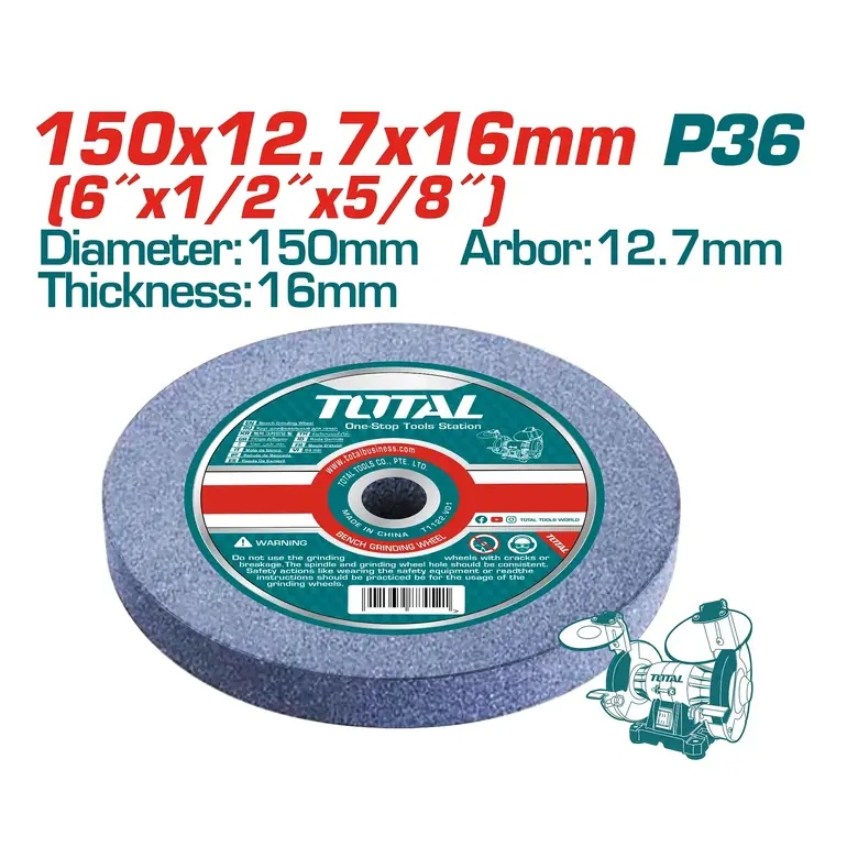 حجر ماكينة جلخ طاولة 150X12.7X16mm  P36   TAC1506023 توتال 