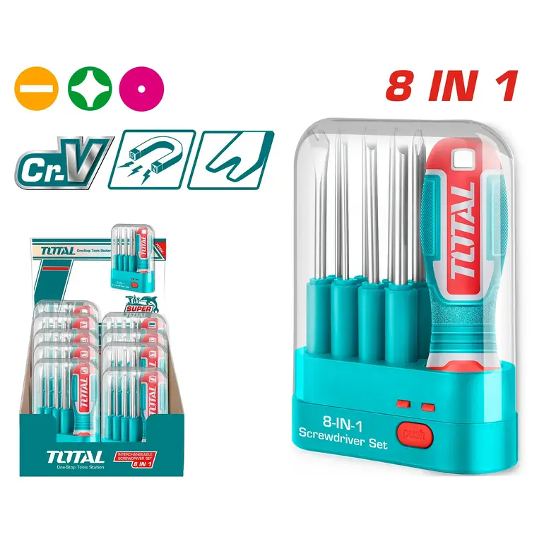 طقم مفكات براغي  9PCS    THT250906 توتال 