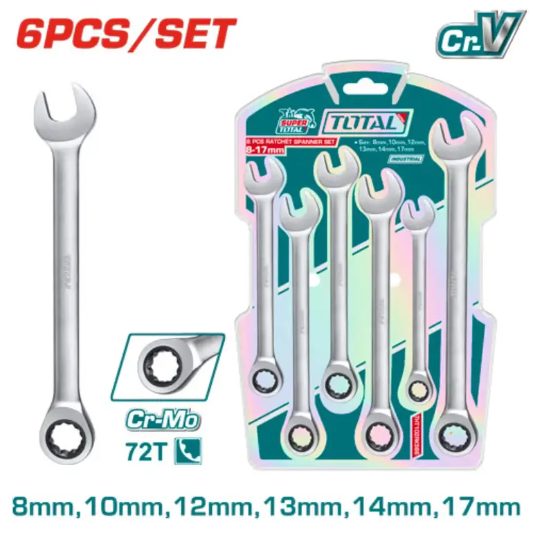 طقم مفتاح مشترك اتوماتيك على كرت  6PCS/SET    THT102RK566 توتال 