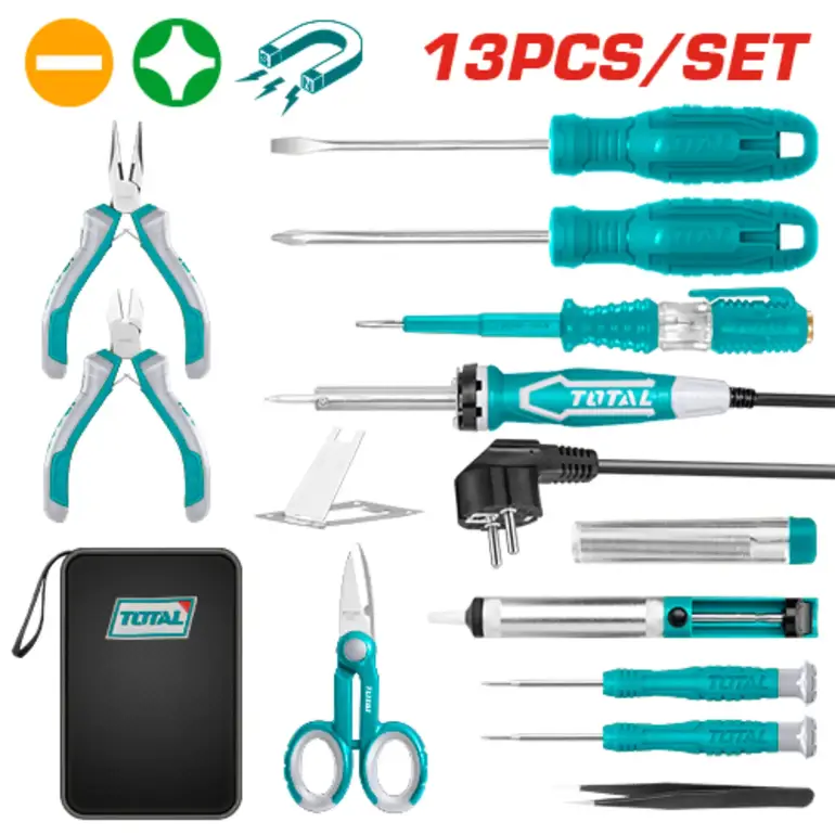 طقم عدة الكتروني شنطة قماش  13PCS/SET    TKTTSK0132 توتال 