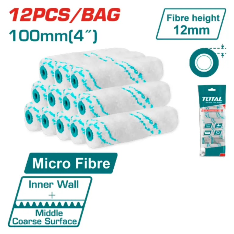 طقم غيار رول دهان 4" 12PCS/SET    THRC560412 توتال 