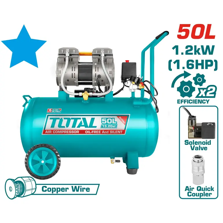 ضاغط هواء 50L 1.6HP  صامت  TCS1120508-85 توتال 