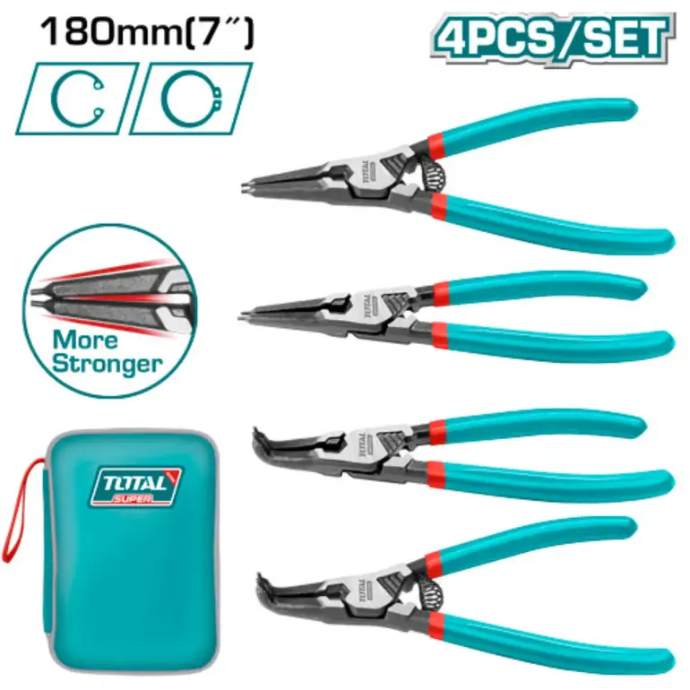 طقم زرادية تيلة 7" 4PCS/SET شنطة قماش   THTJ214042 توتال 