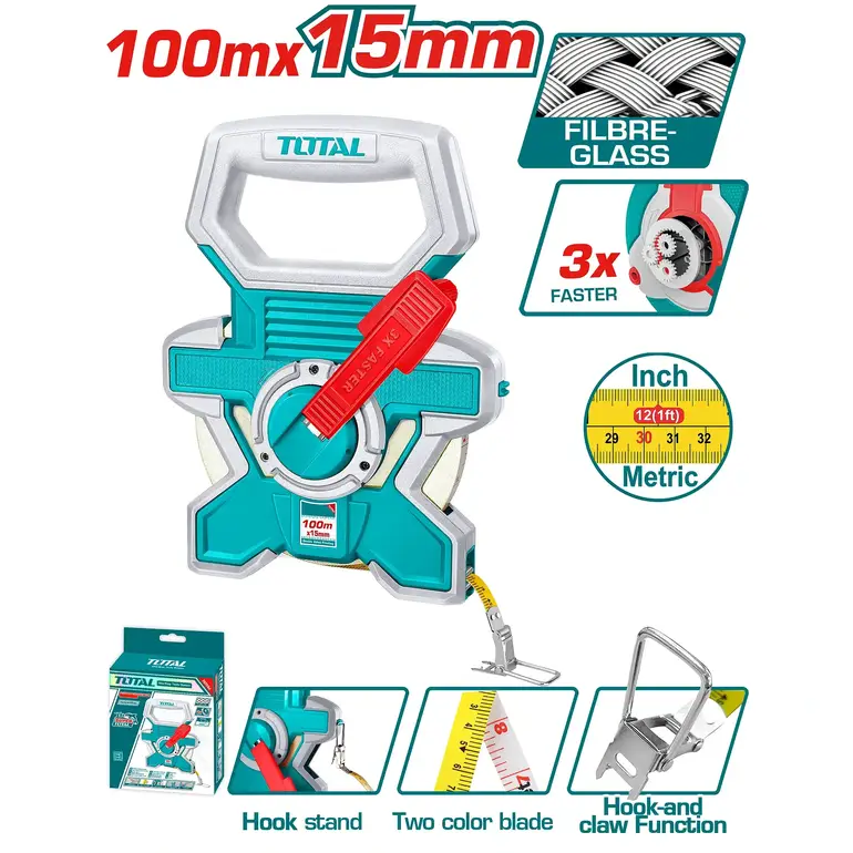متر فيبر بيد 100mx15mm     TMTF181006 توتال 