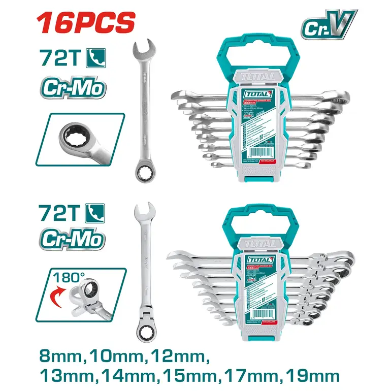 مجموعة طقم مفتاح مشترك اتوماتيك  16PCS/SET    THT103RK166 توتال 